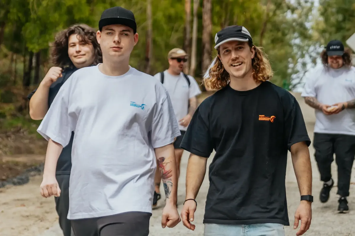 TDAC team walking through a forest trail &ndash; inclusive adventure